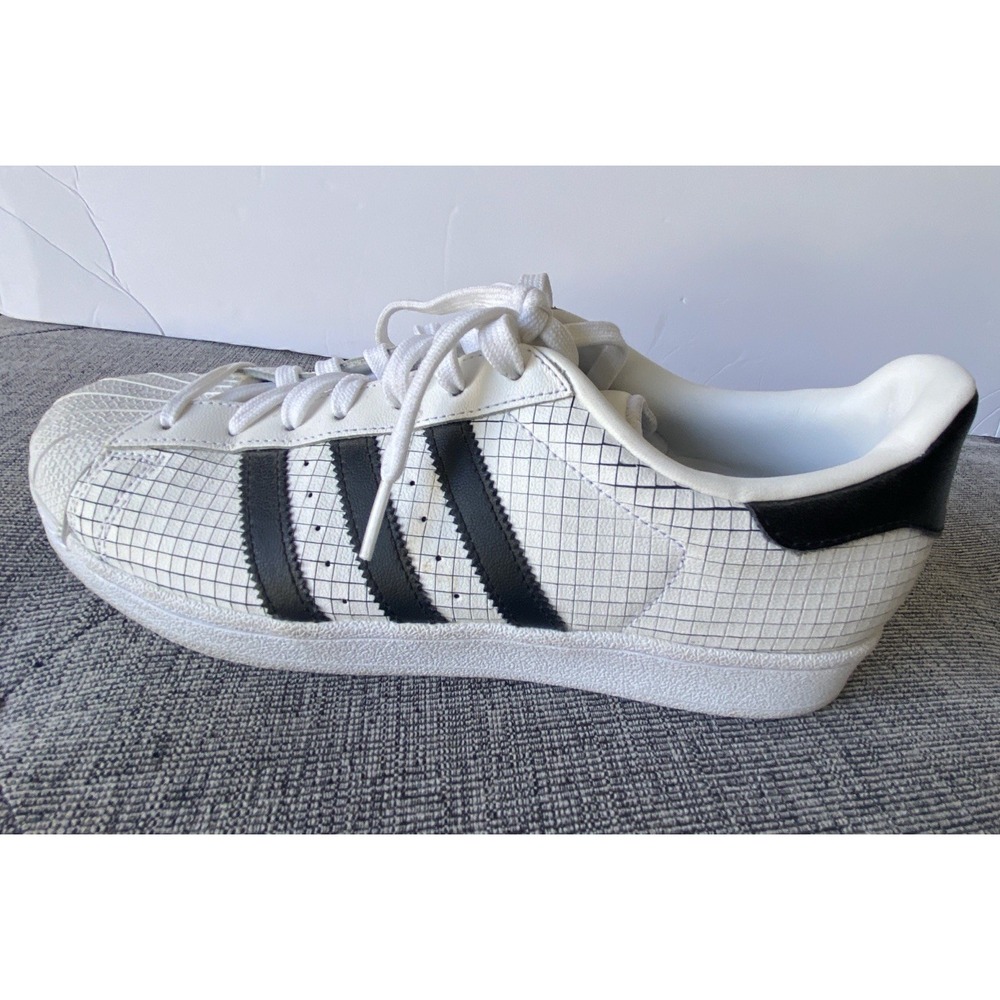 Adidas Grid Leather Originals Superstar AQ8333 Men's 9.5 White‎ & Black